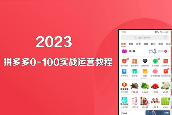 2023年拼多多0-100實(shí)戰(zhàn)運(yùn)營教程