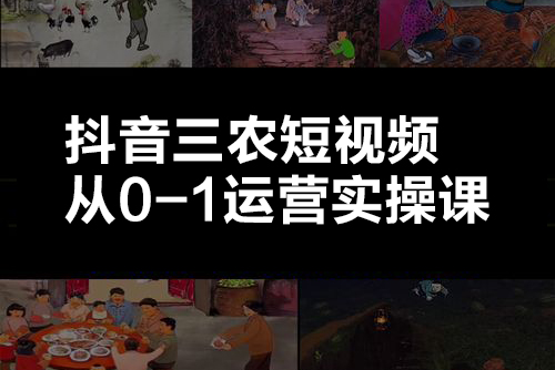 抖音三農(nóng)短視頻從0-1運(yùn)營實(shí)操課（30節(jié)視頻）