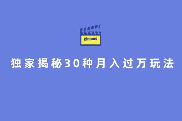 獨家揭秘30種月入過萬玩法揭秘