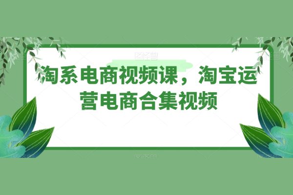 淘系電商視頻課，淘寶運營電商合集視頻