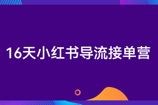 16天小紅書(shū)導(dǎo)流接單營(yíng)，教你引爆流量，在小紅書(shū)精準(zhǔn)獲客+轉(zhuǎn)化成交