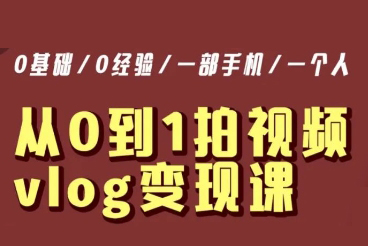 從0到1拍視頻vlog變現(xiàn)課，5分鐘每天，每月多賺1W