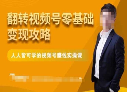 微信視頻號零基礎(chǔ)變現(xiàn)攻略，人人皆可學(xué)的視頻號賺錢實(shí)操課