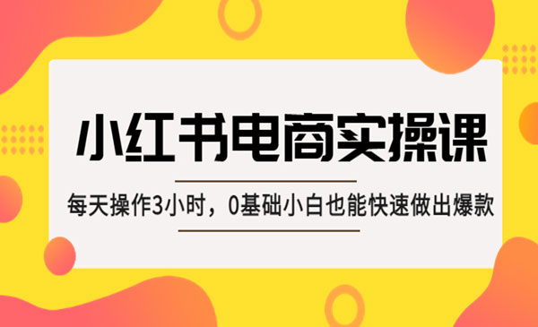 王導主小紅書電商運營實操課，從零打造全程實操