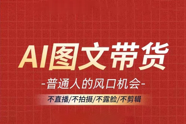 AI圖文帶貨流量新趨勢(shì)，普通人的風(fēng)口機(jī)會(huì)，不直播/不拍攝/不露臉/不剪輯，輕松實(shí)現(xiàn)月入過(guò)萬(wàn)