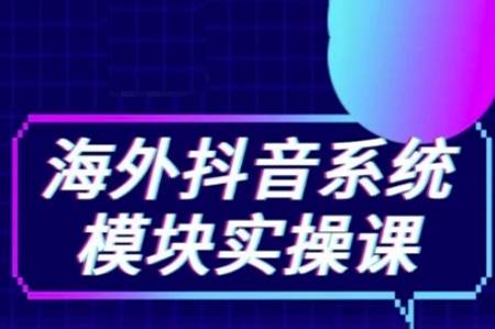 海外抖音Tiktok系統模塊實操課，TK短視頻帶貨，TK直播帶貨，TK小店端實操等