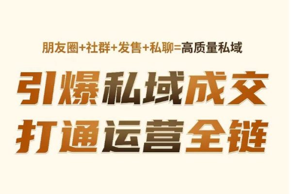 高成交私聊轉化，引爆私域成交，打通運營全鏈
