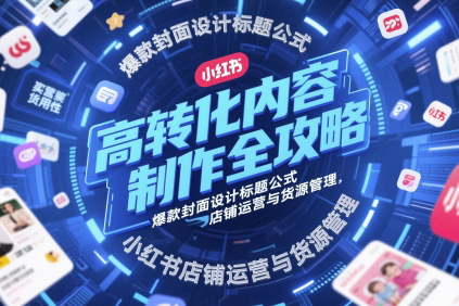 高轉(zhuǎn)化內(nèi)容制作全攻略，爆款封面設(shè)計(jì)標(biāo)題公式，小紅書(shū)店鋪運(yùn)營(yíng)與貨源管理