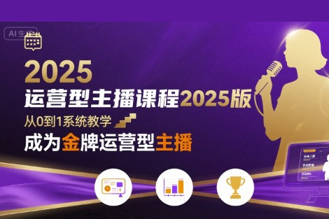 運營型主播課程2025版，從0到1教你成為金牌運營型主播